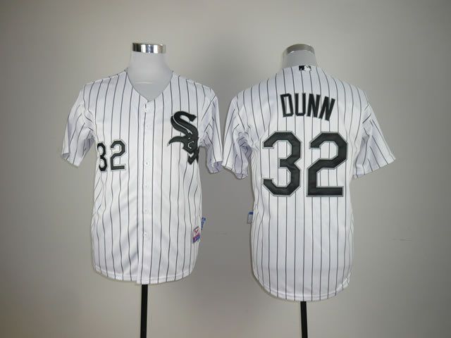 Men Chicago White Sox #32 Dunn White MLB Jerseys